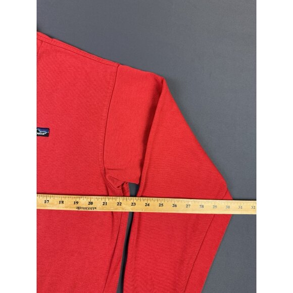 Rare Vintage 80s Patagonia Snap Button Blank Red Sweater Long Sleeve Outdoor - Picture 12 of 13